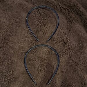 Simple Black Plastic Headbands - Set of 2